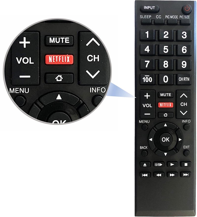 UBay Universal Remote Control for All Toshiba TVs, LCD, LED, Smart, and 4K TVs. No Setup Needed. - Image 1